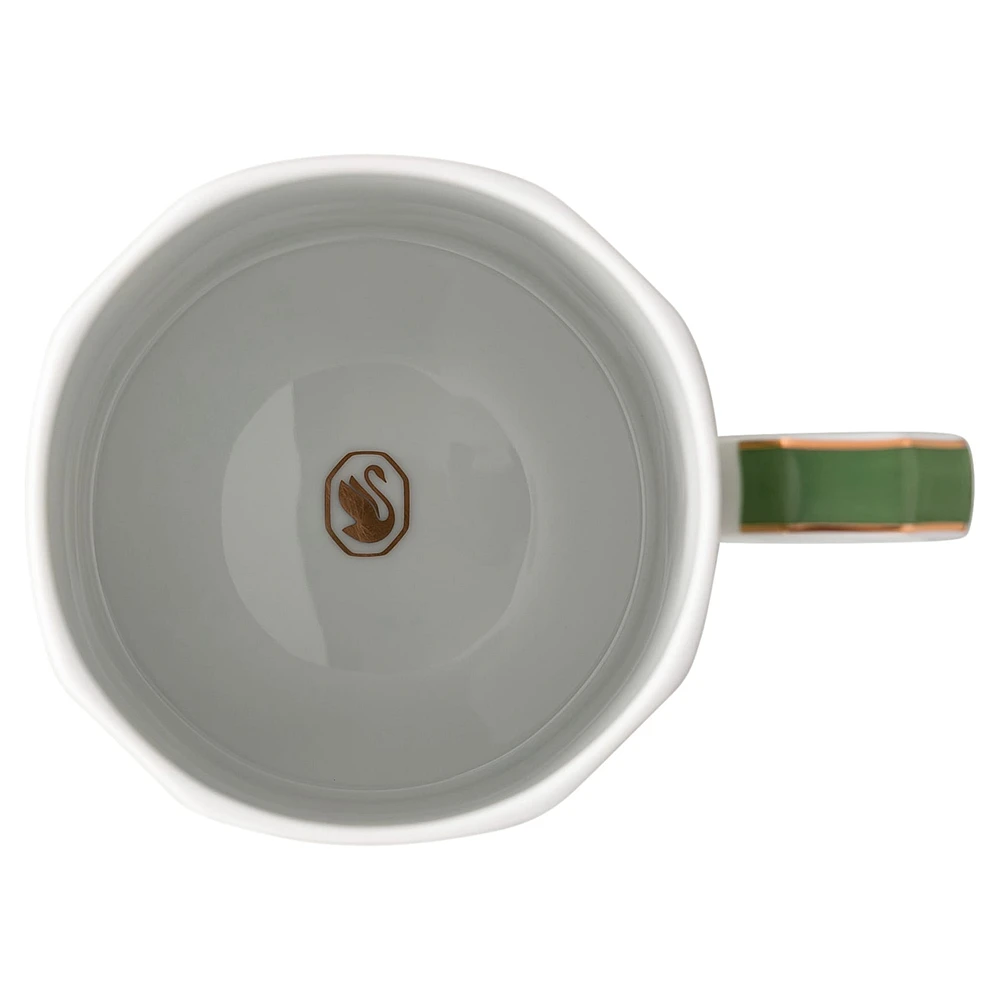 Signum mug with lid, Porcelain, Green by SWAROVSKI