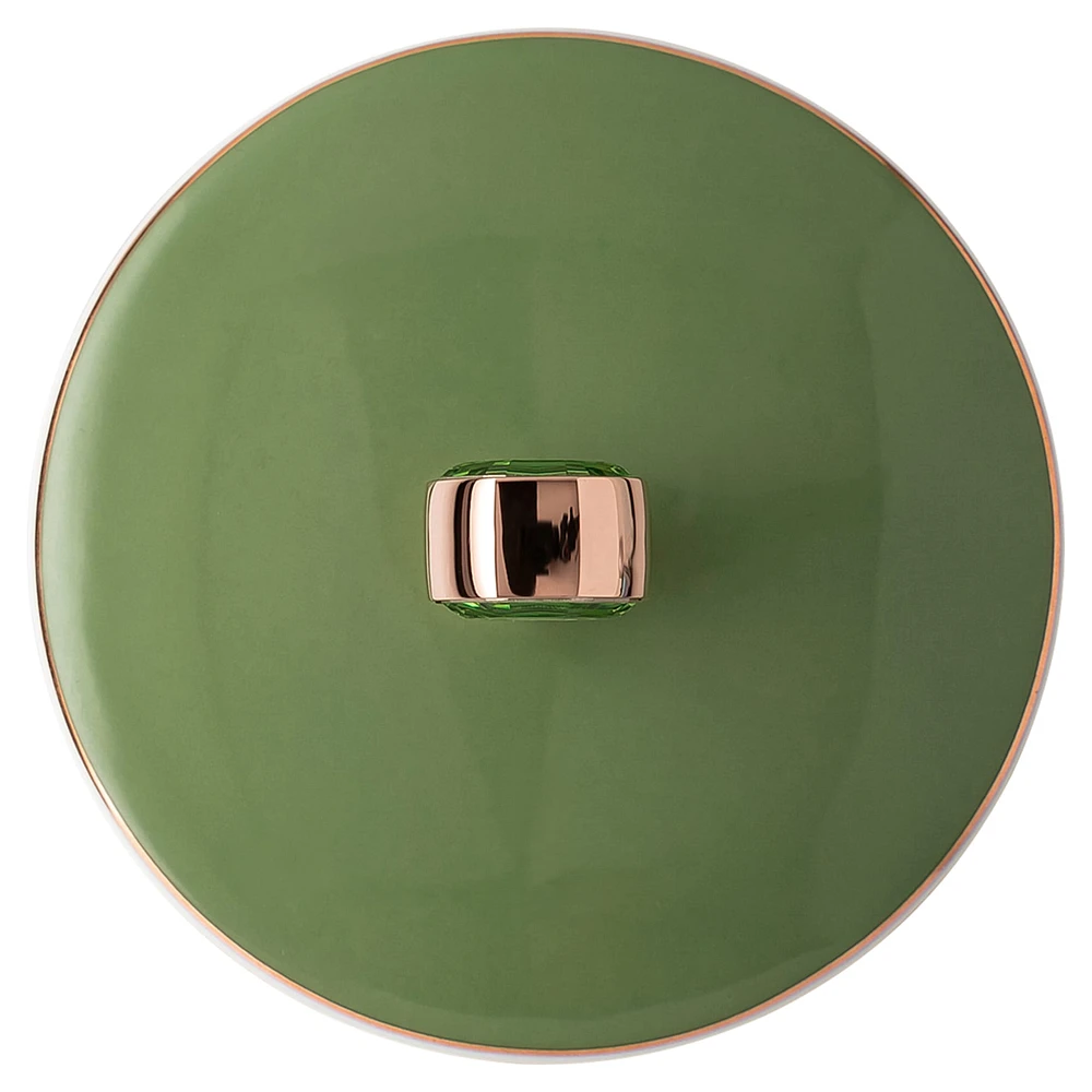Signum mug with lid, Porcelain, Green by SWAROVSKI