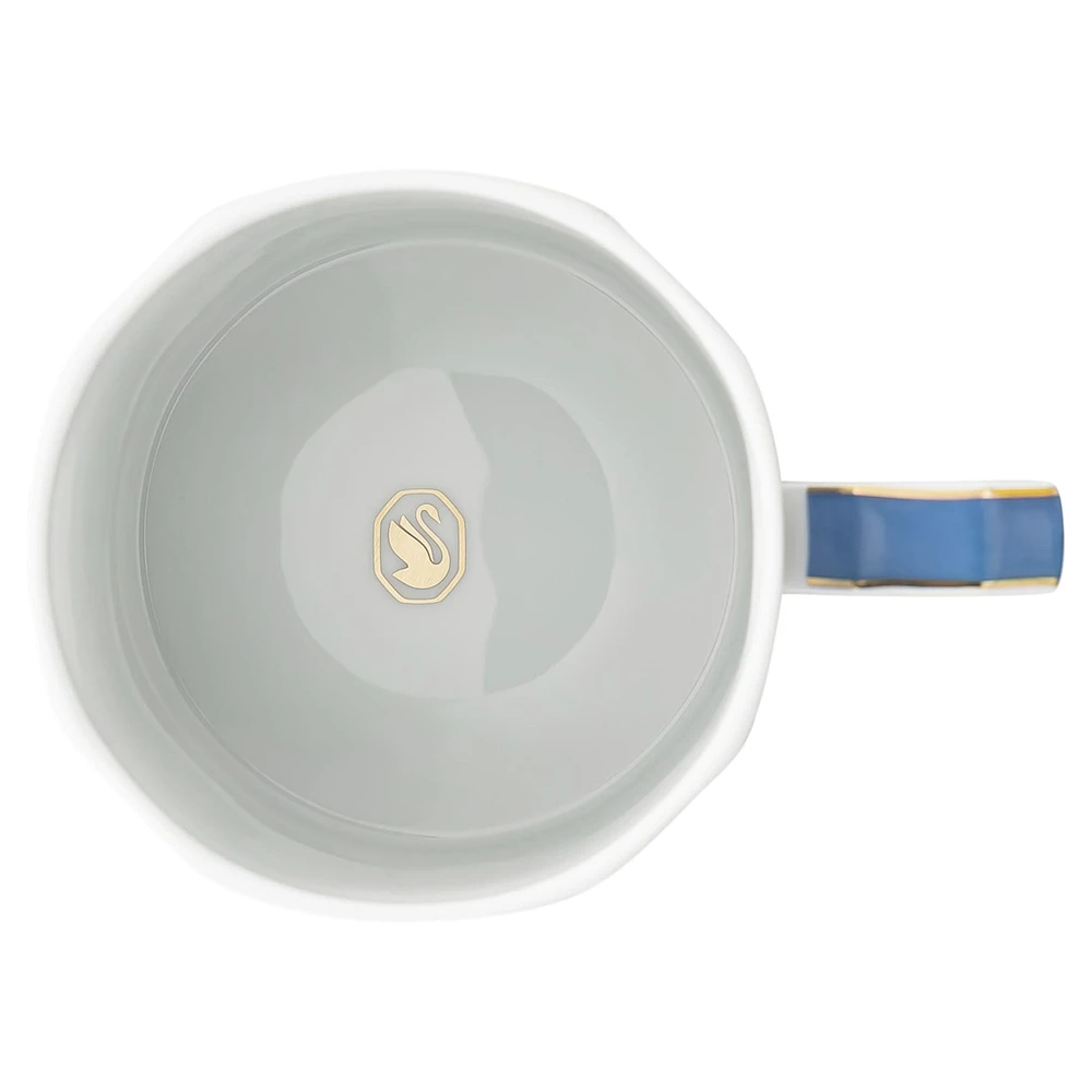Signum mug with lid, Porcelain, Blue by SWAROVSKI