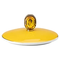 Signum mug with lid, Porcelain, Yellow by SWAROVSKI