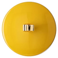 Signum mug with lid, Porcelain, Yellow by SWAROVSKI
