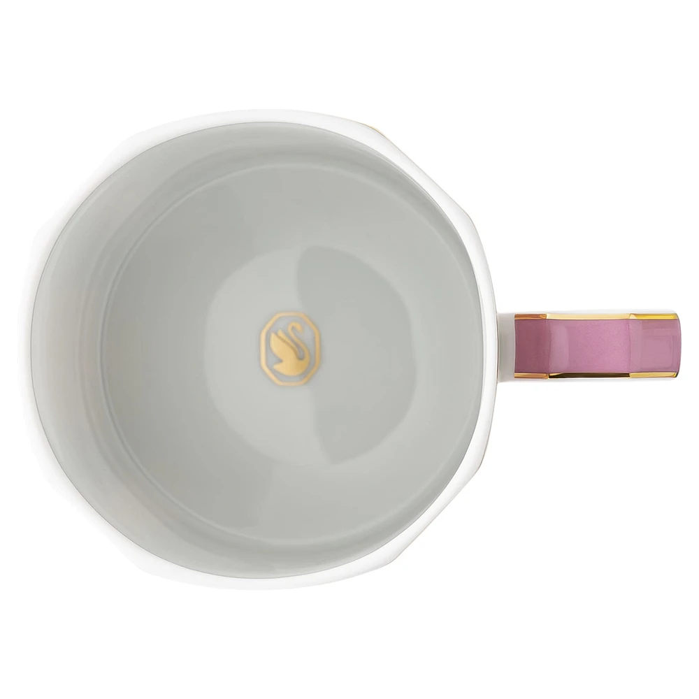 Signum mug with lid, Porcelain, Pink by SWAROVSKI