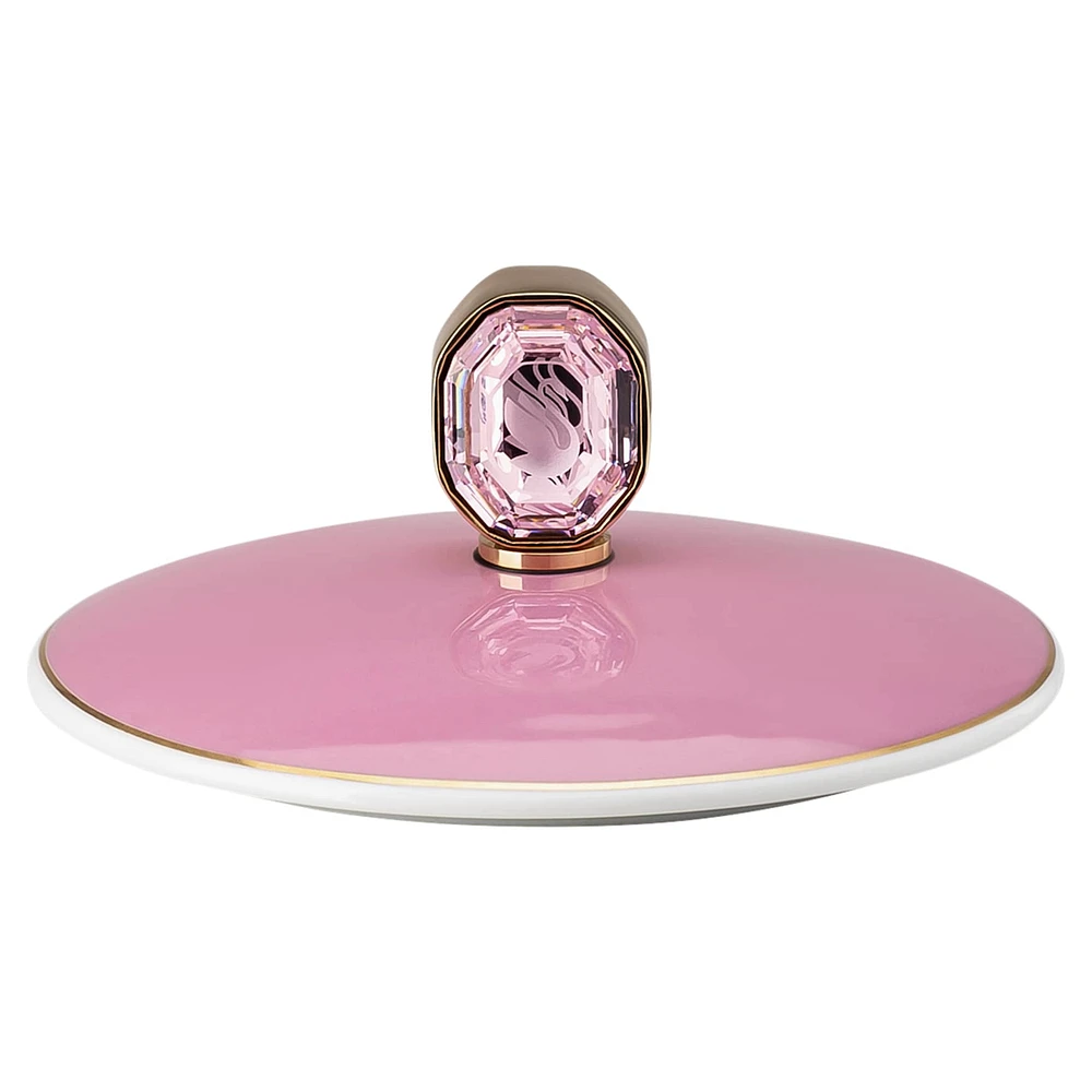 Signum mug with lid, Porcelain, Pink by SWAROVSKI