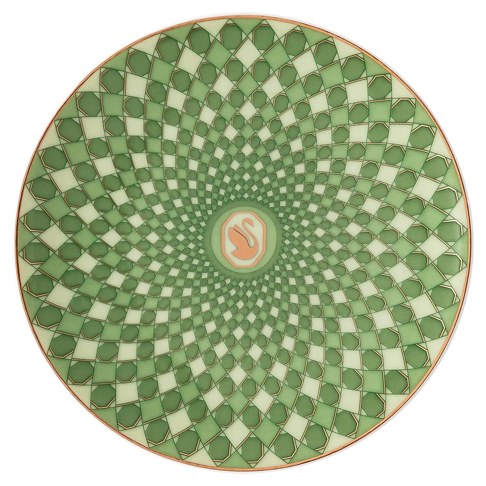 Signum plate, Porcelain, Small, Green by SWAROVSKI
