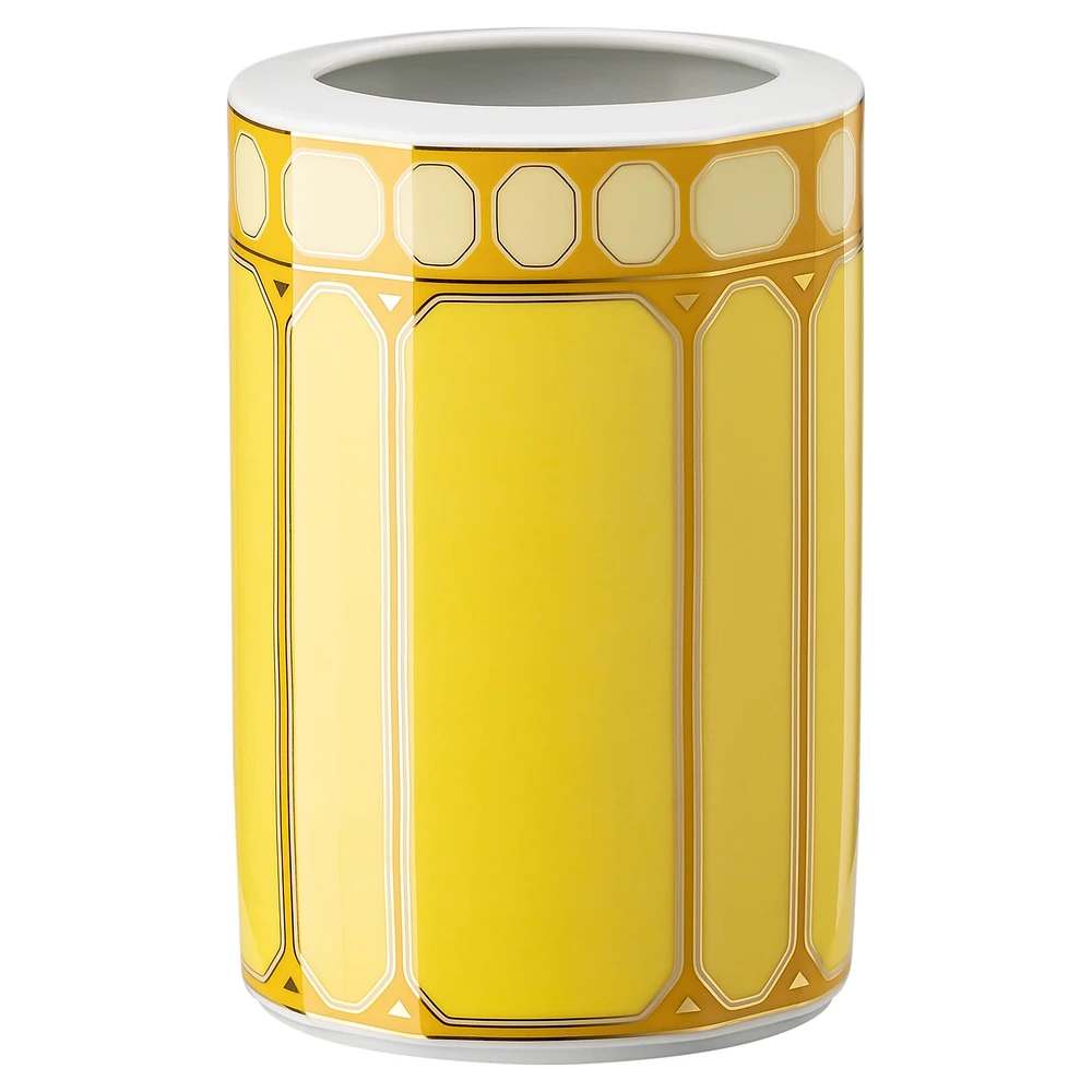 Signum vase, Porcelain, Medium, Yellow by SWAROVSKI