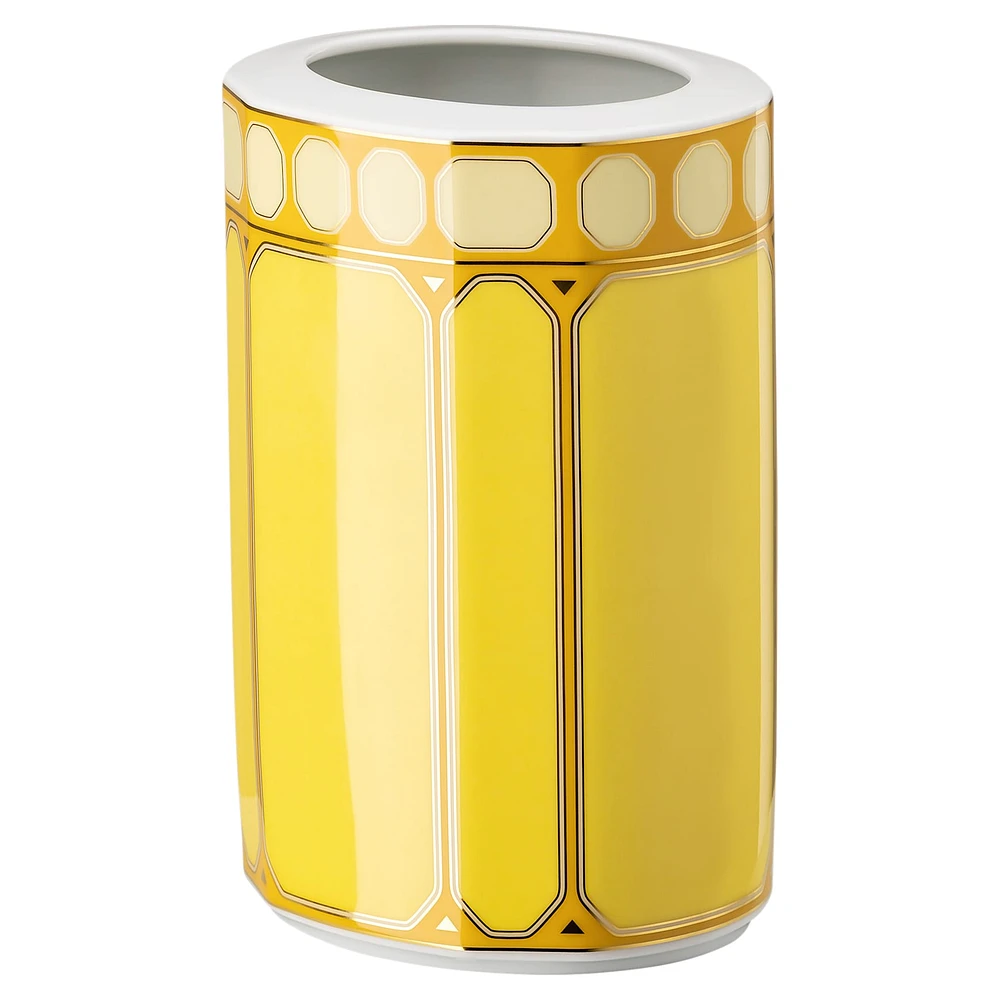 Signum vase, Porcelain, Medium, Yellow by SWAROVSKI
