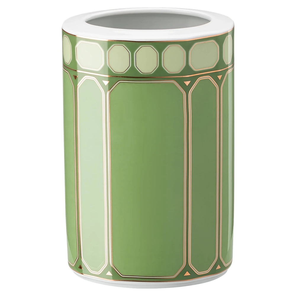 Signum vase, Porcelain, Medium, Green by SWAROVSKI