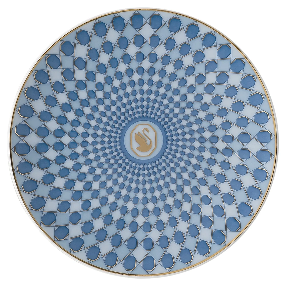 Signum plate, Porcelain, Small, Blue by SWAROVSKI