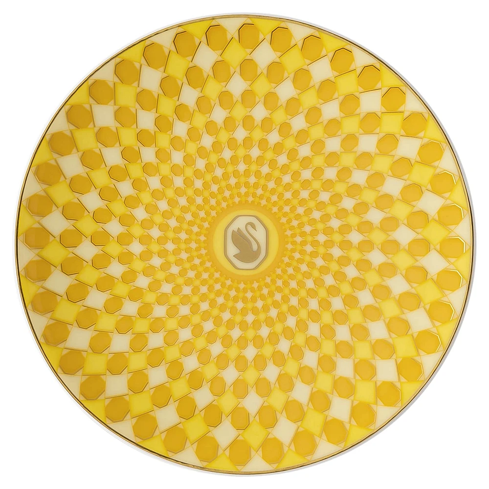 Signum plate, Porcelain, Small, Yellow by SWAROVSKI