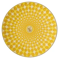 Signum plate, Porcelain, Small, Yellow by SWAROVSKI