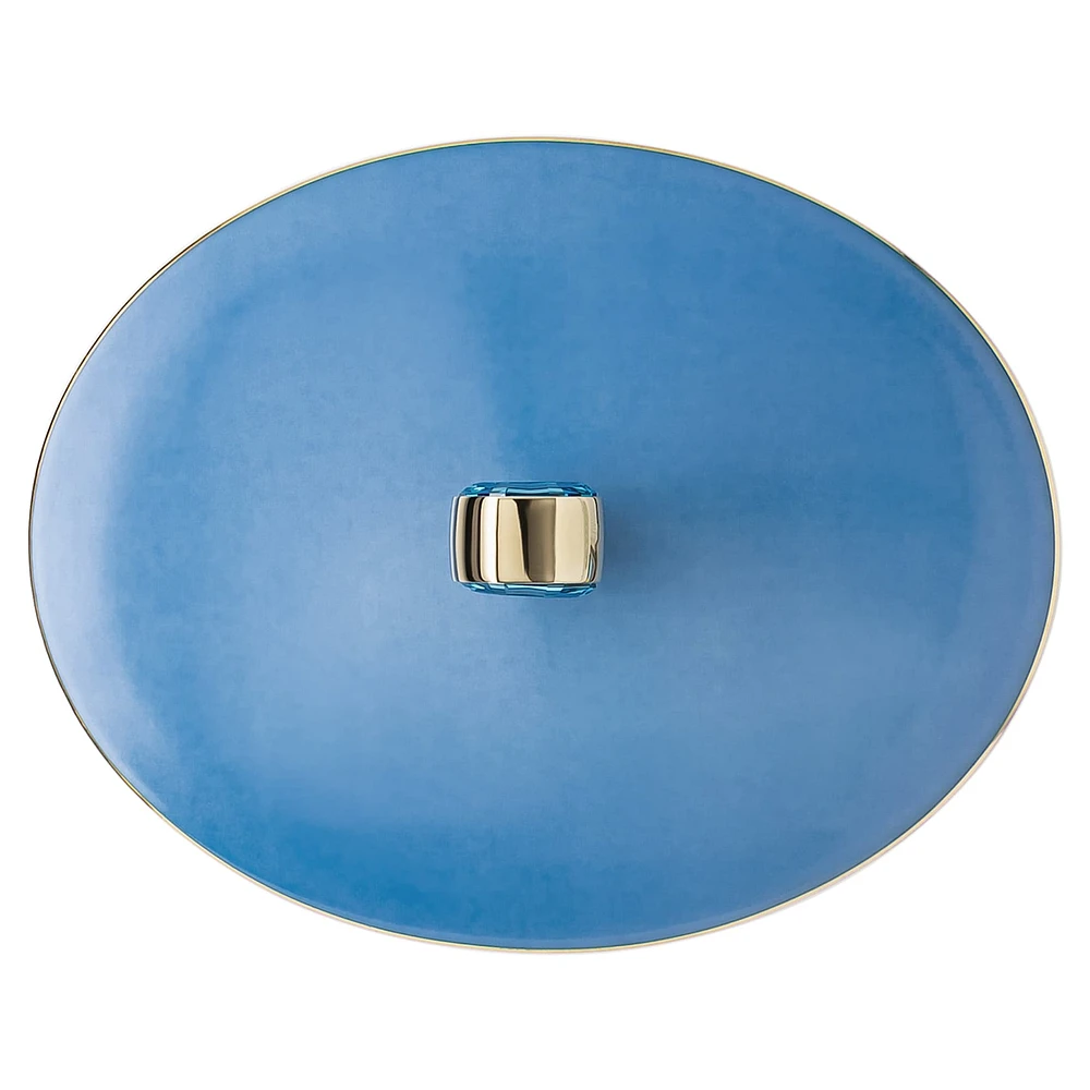 Signum teapot, Porcelain, Small, Blue by SWAROVSKI
