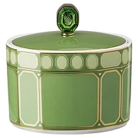 Signum sugar bowl, Porcelain, Green by SWAROVSKI