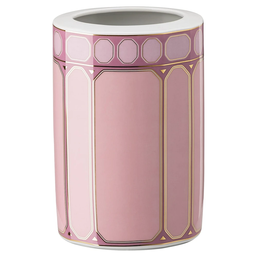 Signum vase, Porcelain, Medium, Pink by SWAROVSKI