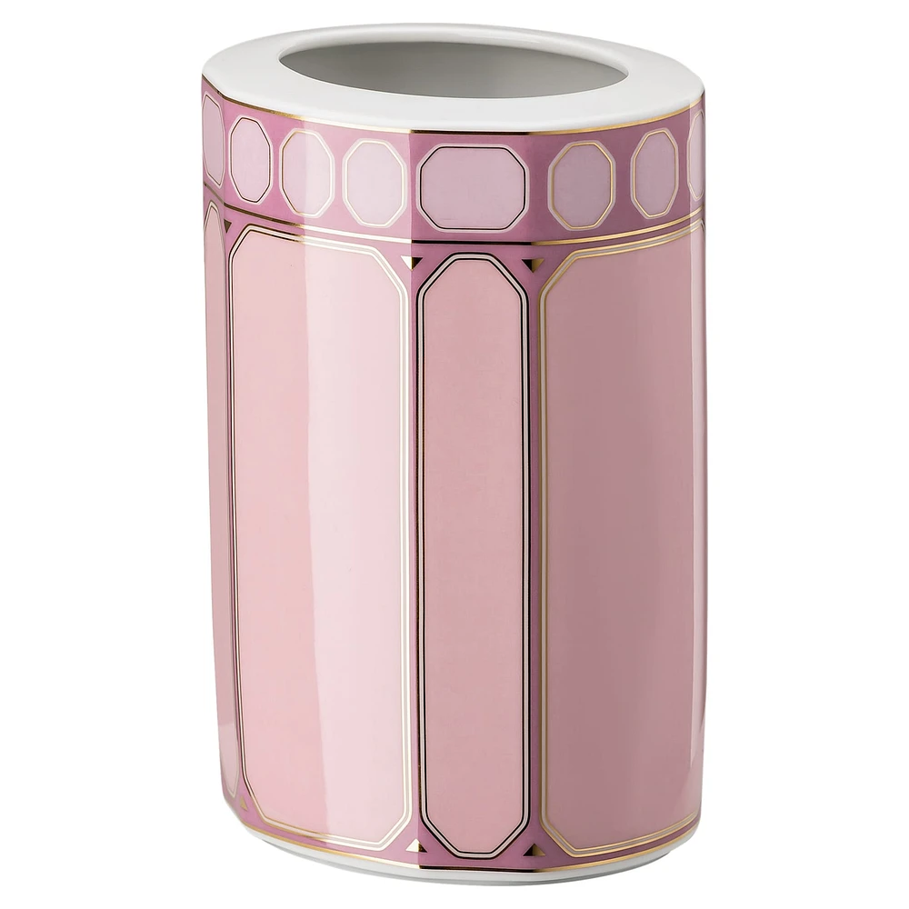 Signum vase, Porcelain, Medium, Pink by SWAROVSKI