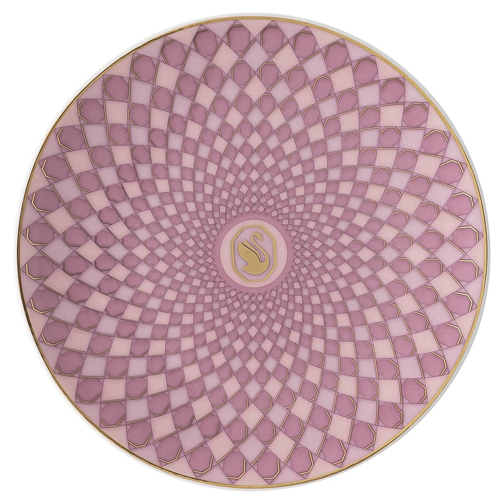 Signum plate, Porcelain, Small, Pink by SWAROVSKI