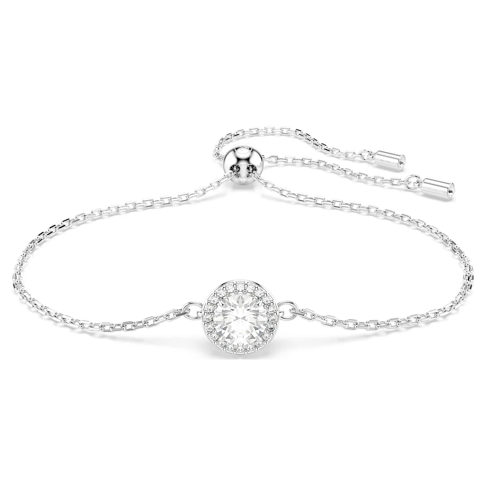Una Angelic bracelet, Round cut, White, Rhodium plated by SWAROVSKI
