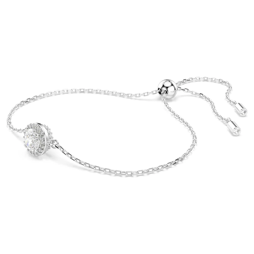 Una Angelic bracelet, Round cut, White, Rhodium plated by SWAROVSKI