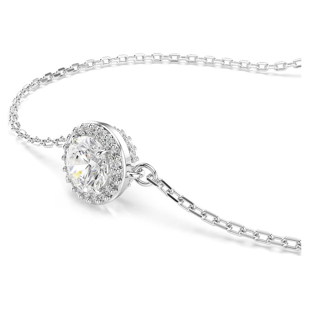Una Angelic bracelet, Round cut, White, Rhodium plated by SWAROVSKI