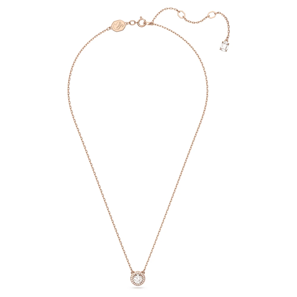 Constella pendant, Round cut, Pavé, White, Rose gold-tone plated by SWAROVSKI