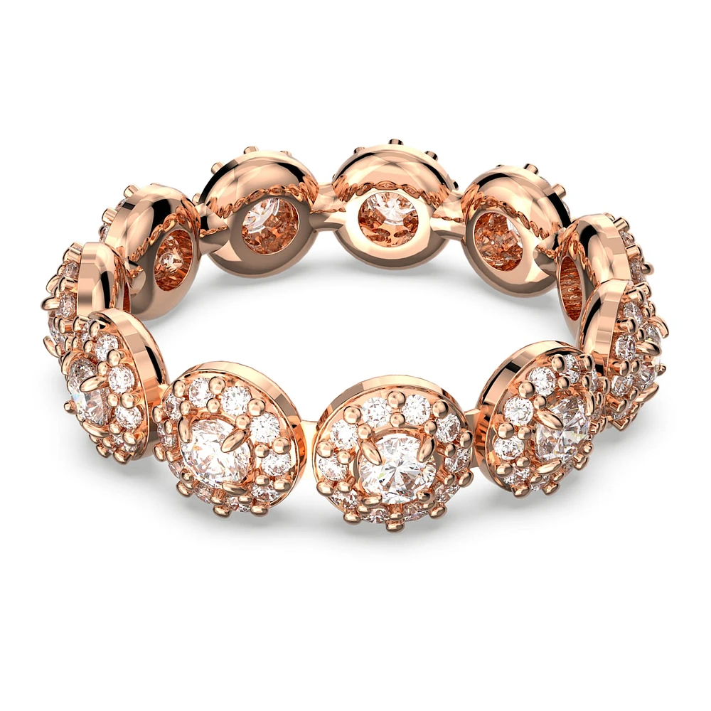 Una Angelic ring, Round cut, White, Rose gold-tone plated by SWAROVSKI
