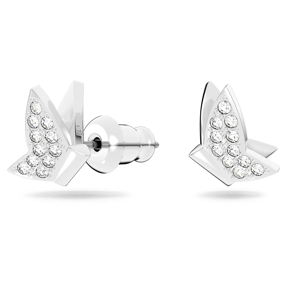 Idyllia Lilia stud earrings, Butterfly, White