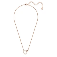 Lovely necklace, Heart, White, Rose gold-tone plated by SWAROVSKI