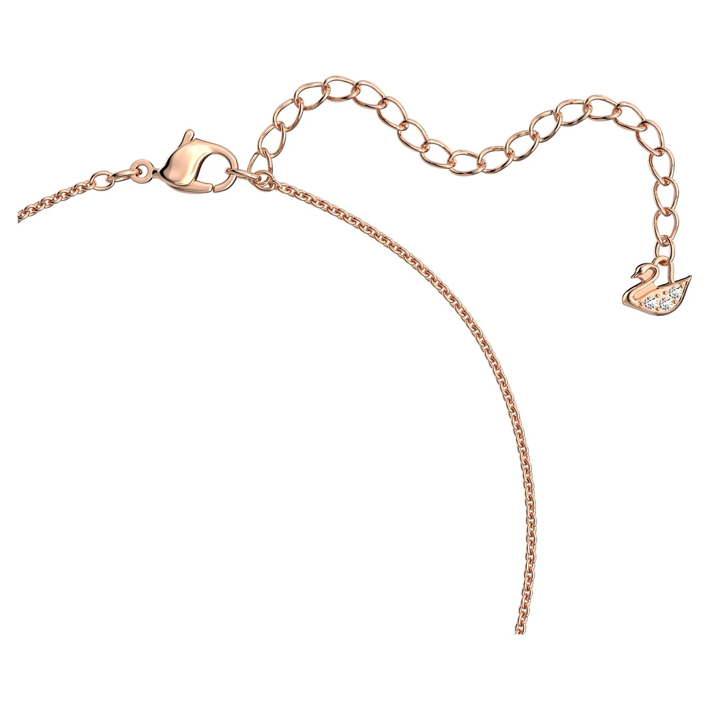 Lovely necklace, Heart, White, Rose gold-tone plated by SWAROVSKI