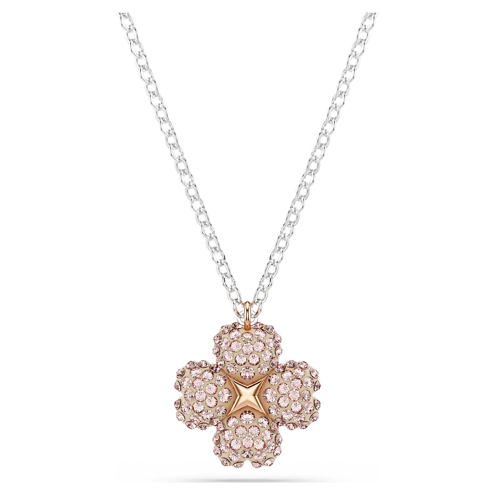 Latisha pendant, Flower, Pink, Mixed metal finish by SWAROVSKI
