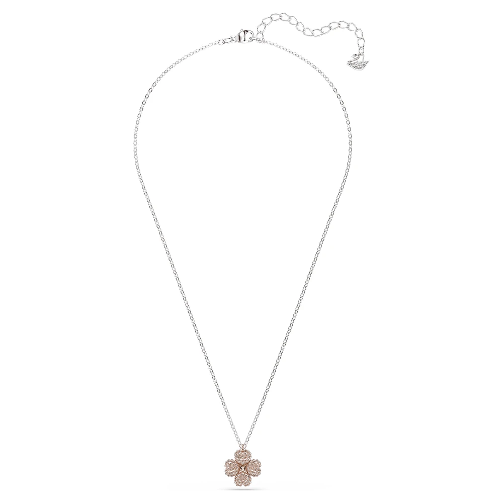 Latisha pendant, Flower, Pink, Mixed metal finish by SWAROVSKI