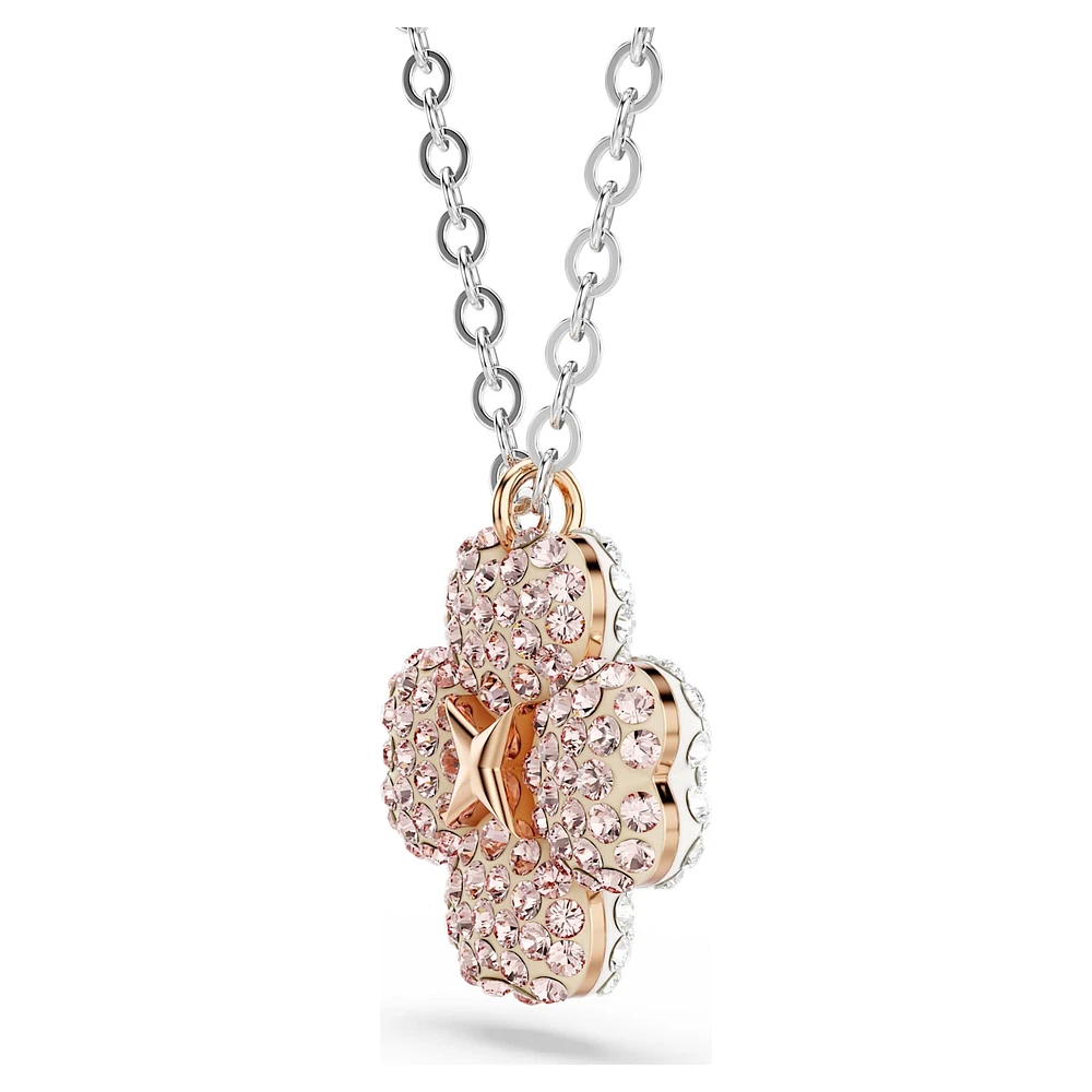Latisha pendant, Flower, Pink, Mixed metal finish by SWAROVSKI