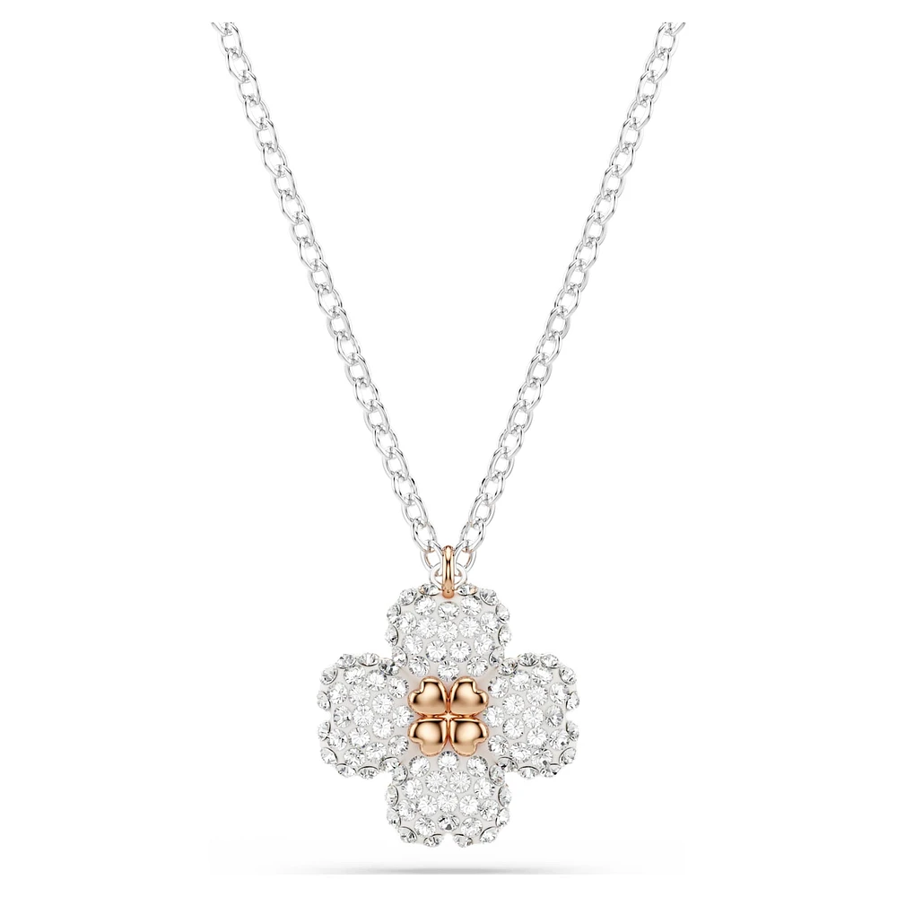 Latisha pendant, Flower, Pink, Mixed metal finish by SWAROVSKI