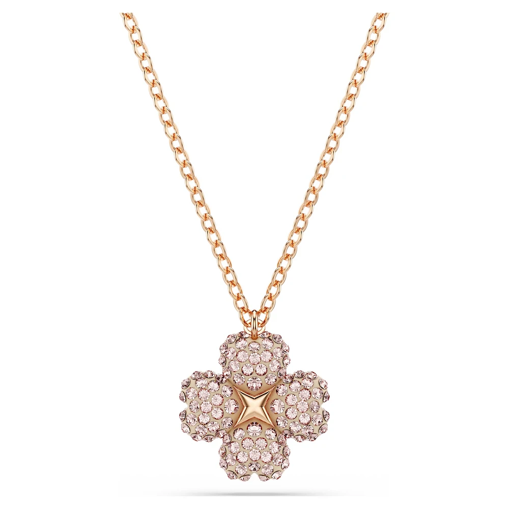 Latisha pendant, Flower, Pink, Rose gold-tone plated by SWAROVSKI