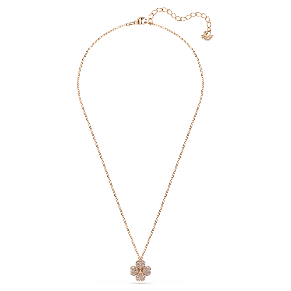 Latisha pendant, Flower, Pink, Rose gold-tone plated by SWAROVSKI