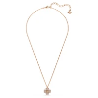 Latisha pendant, Flower, Pink, Rose gold-tone plated by SWAROVSKI