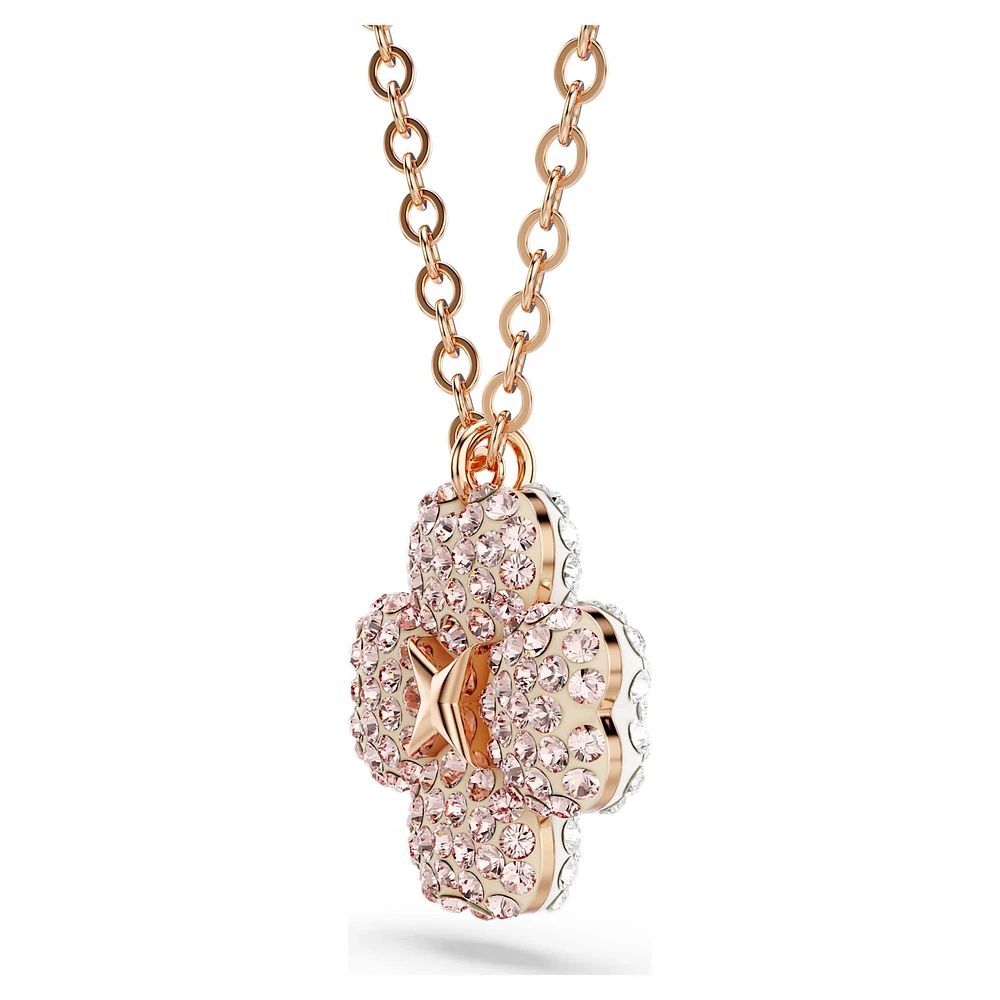 Latisha pendant, Flower, Pink, Rose gold-tone plated by SWAROVSKI