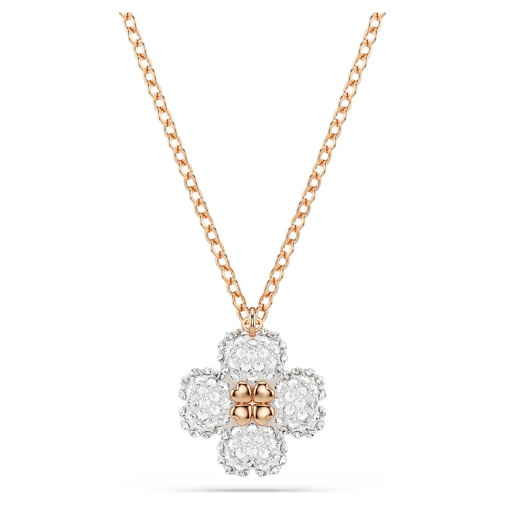 Latisha pendant, Flower, Pink, Rose gold-tone plated by SWAROVSKI