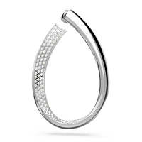 Exist hoop earrings, Medium, White, Rhodium plated by SWAROVSKI