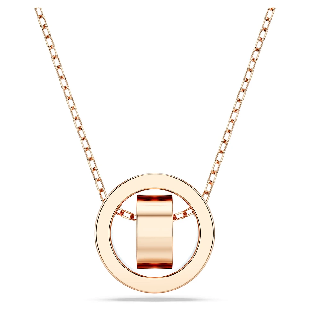Hollow pendant, White, Rose gold-tone plated by SWAROVSKI