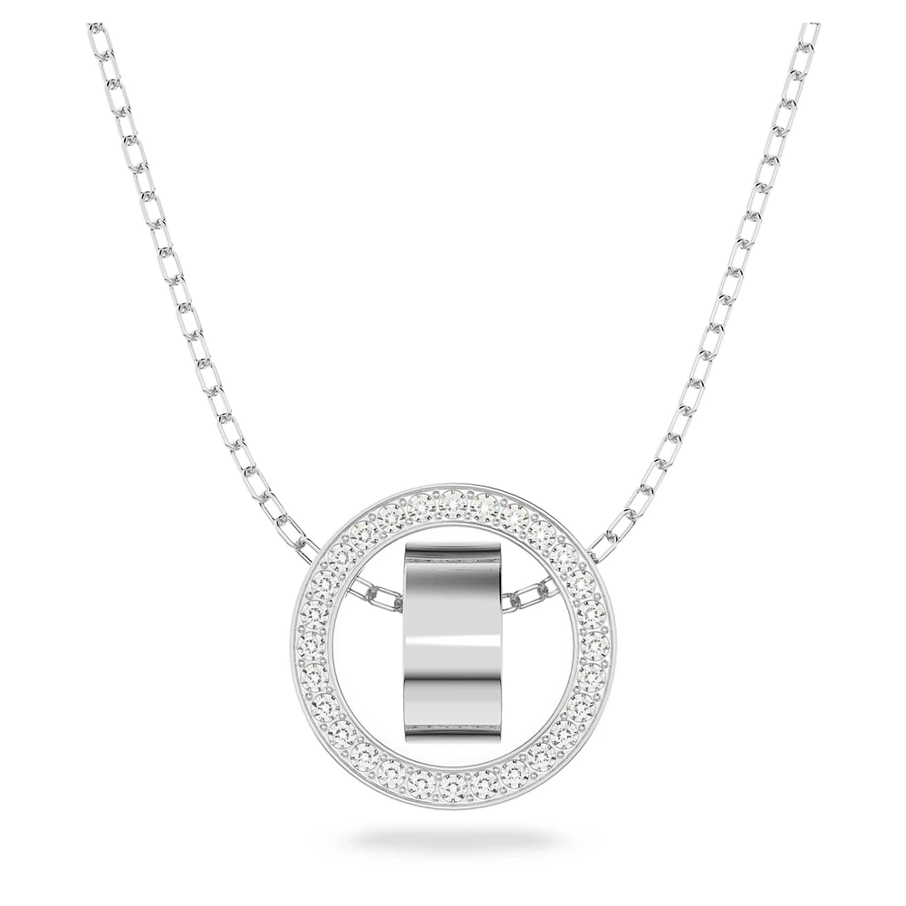 Hollow pendant, White, Rhodium plated by SWAROVSKI