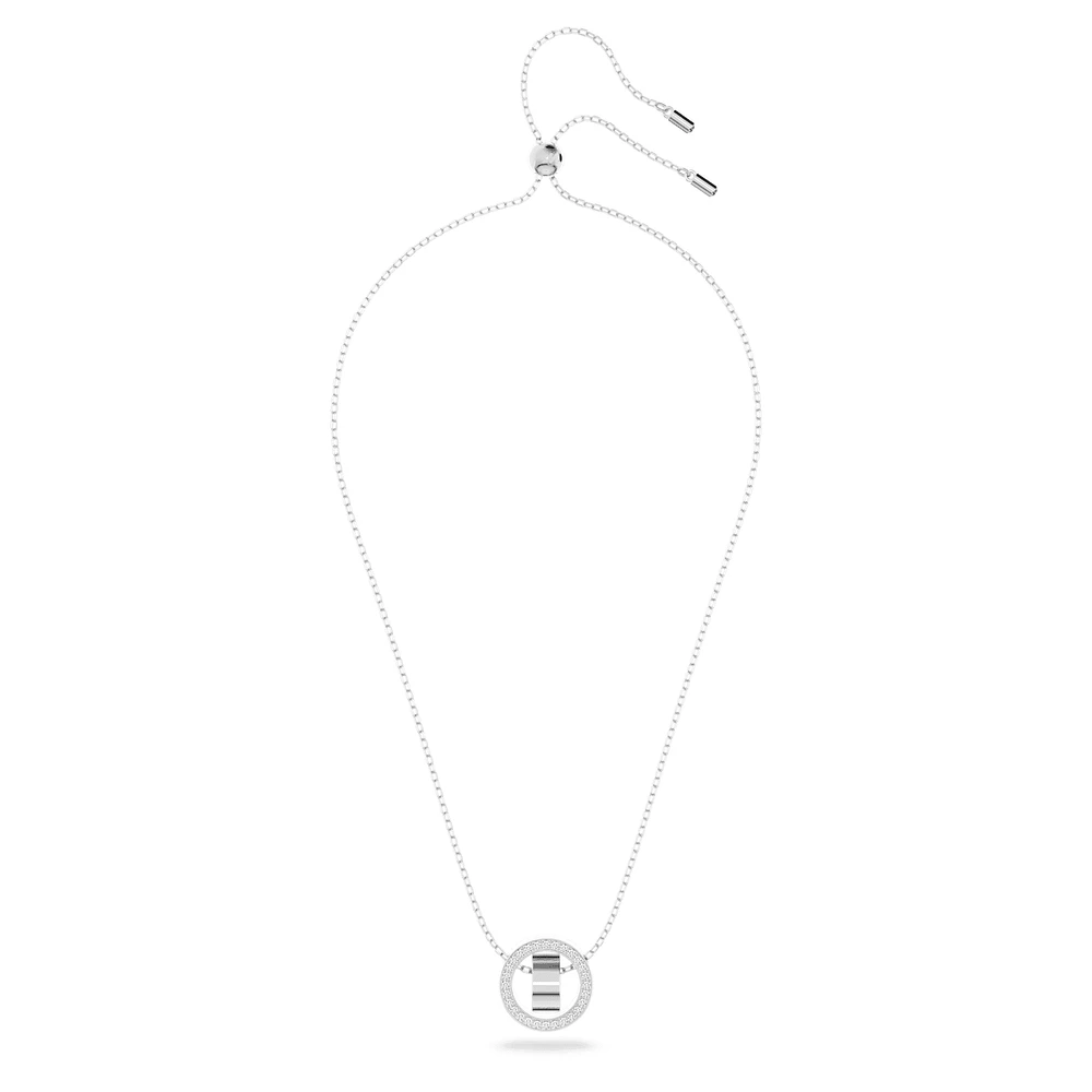 Hollow pendant, White, Rhodium plated by SWAROVSKI