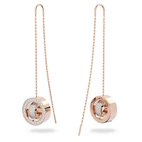 Hollow drop earrings, Long, White, Rose gold-tone plated by SWAROVSKI