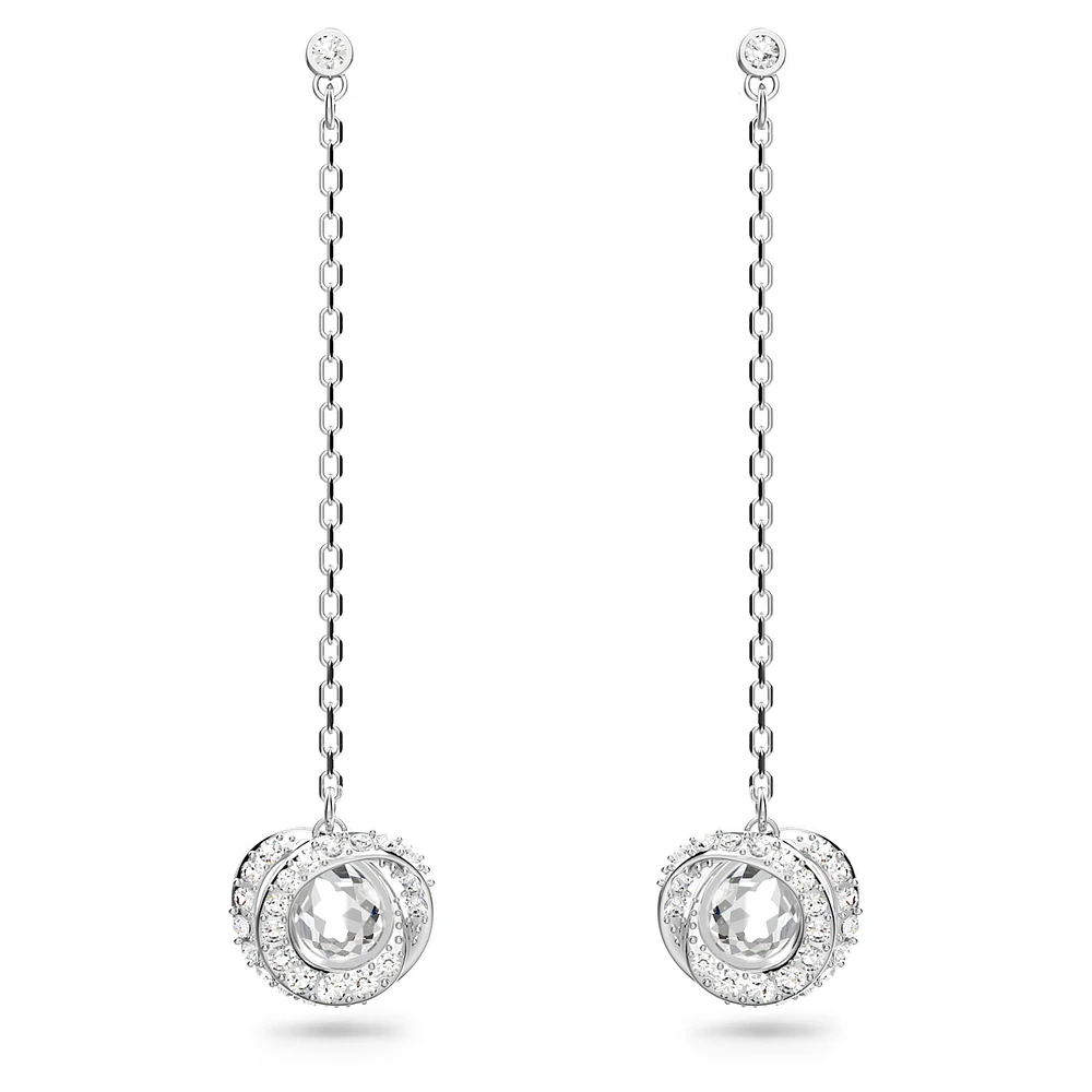 Generation drop earrings, Long, White