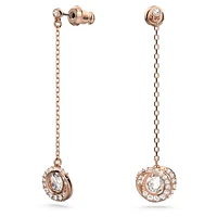 Generation drop earrings, Long, White, Rose gold-tone plated by SWAROVSKI