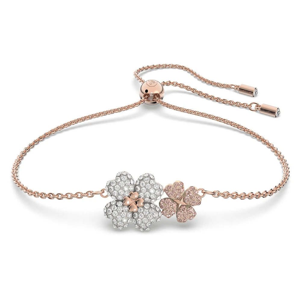 Latisha bracelet, Flower, Multicoloured, Rose gold-tone plated by SWAROVSKI