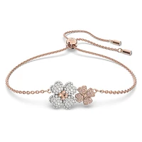 Latisha bracelet, Flower, Multicoloured, Rose gold-tone plated by SWAROVSKI