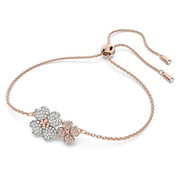 Latisha bracelet, Flower, Multicoloured, Rose gold-tone plated by SWAROVSKI