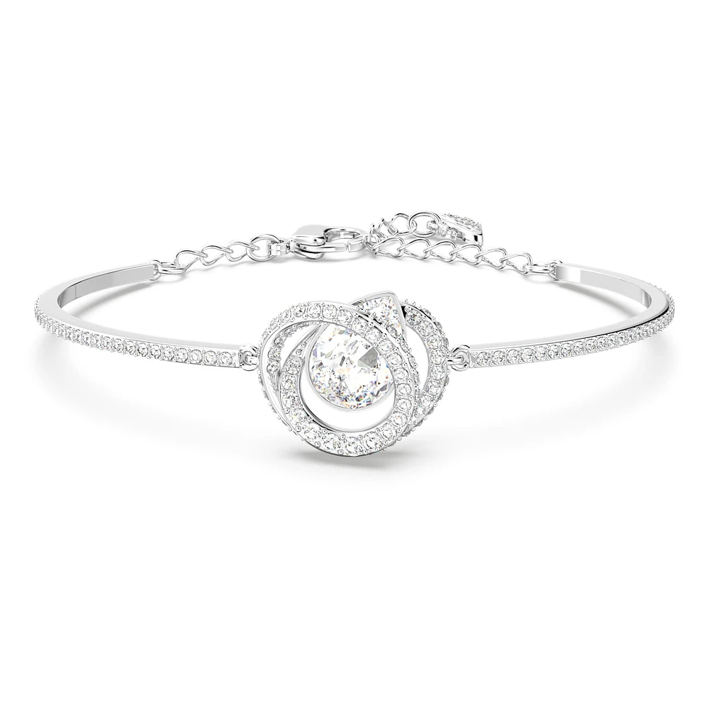 Generation bangle, White, Rhodium plated by SWAROVSKI
