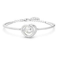 Generation bangle, White, Rhodium plated by SWAROVSKI