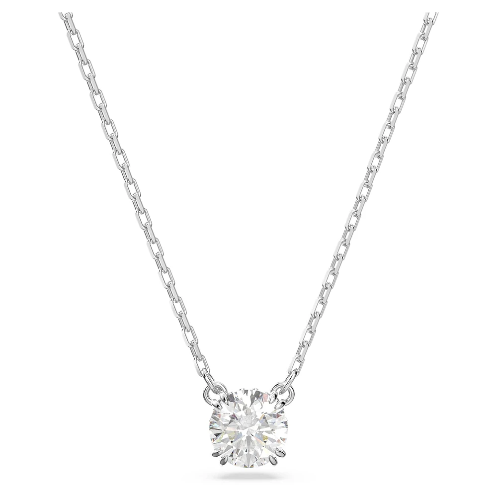Constella pendant, Round cut, White, Rhodium plated by SWAROVSKI
