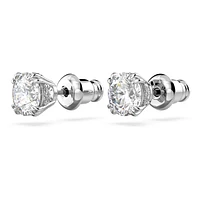 Constella stud earrings, Round cut, White